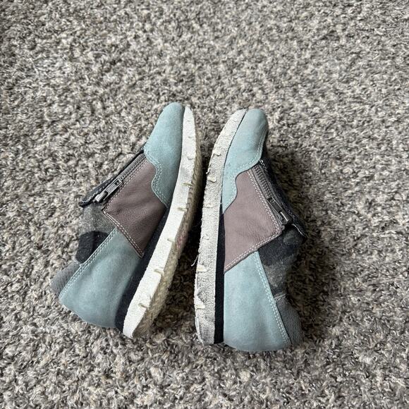 OTBT Sewell 6.5 M Sneakers Shoe Leather Fabric Zip Slip-on Athleisure Camo Blue - Picture 8 of 10